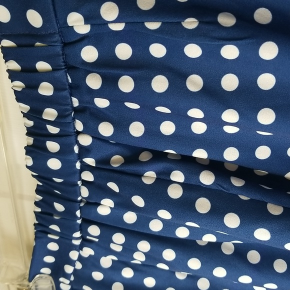 Lucy Paris Womens Wide Leg Blue White Polka Dot Pants Size Extra Large - Picture 5 of 13